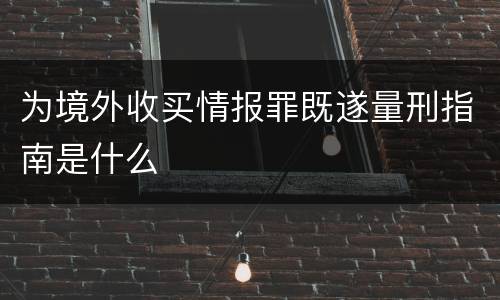 为境外收买情报罪既遂量刑指南是什么