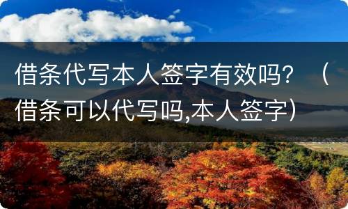 借条代写本人签字有效吗？（借条可以代写吗,本人签字）