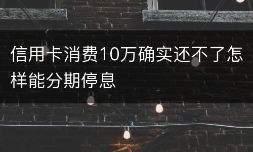 信用卡消费10万确实还不了怎样能分期停息