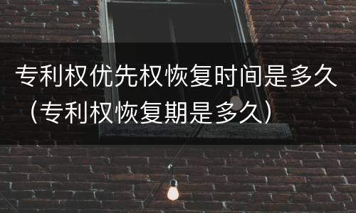 专利权优先权恢复时间是多久（专利权恢复期是多久）