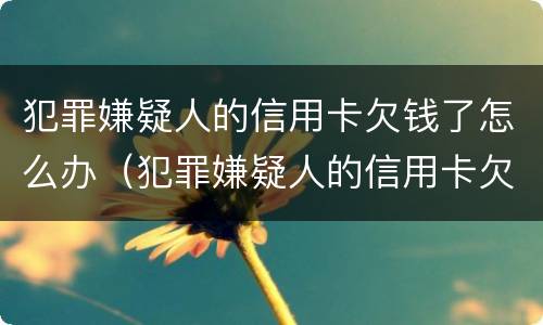 犯罪嫌疑人的信用卡欠钱了怎么办（犯罪嫌疑人的信用卡欠钱了怎么办呢）