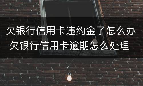 欠银行信用卡违约金了怎么办 欠银行信用卡逾期怎么处理