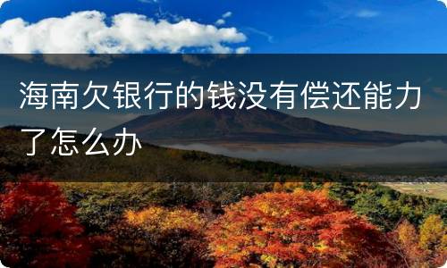 海南欠银行的钱没有偿还能力了怎么办