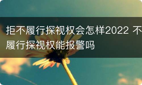 拒不履行探视权会怎样2022 不履行探视权能报警吗