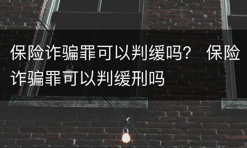 保险诈骗罪可以判缓吗？ 保险诈骗罪可以判缓刑吗