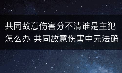 共同故意伤害分不清谁是主犯怎么办 共同故意伤害中无法确定伤害