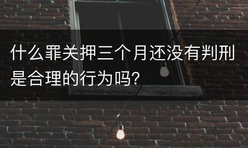 什么罪关押三个月还没有判刑是合理的行为吗？