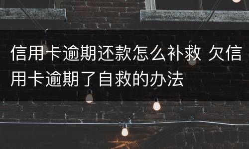 信用卡逾期还款怎么补救 欠信用卡逾期了自救的办法