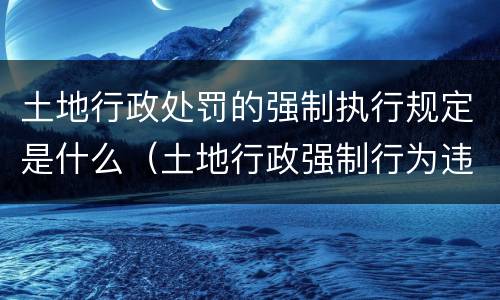 土地行政处罚的强制执行规定是什么（土地行政强制行为违法）