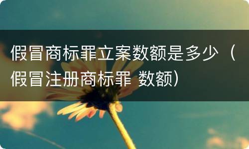 假冒商标罪立案数额是多少（假冒注册商标罪 数额）