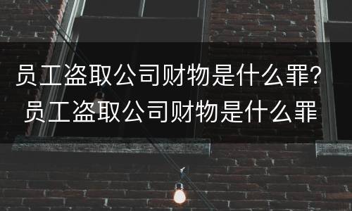 员工盗取公司财物是什么罪？ 员工盗取公司财物是什么罪