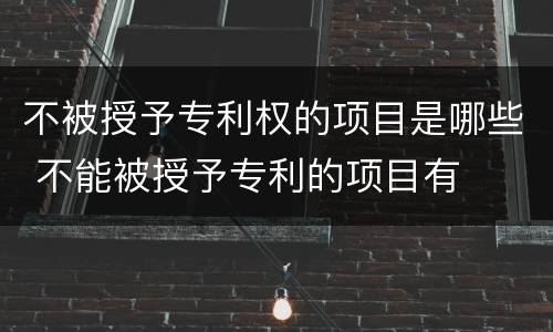 不被授予专利权的项目是哪些 不能被授予专利的项目有