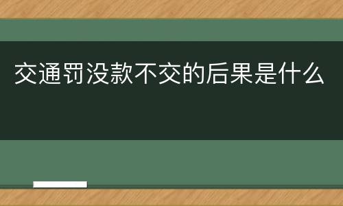 交通罚没款不交的后果是什么