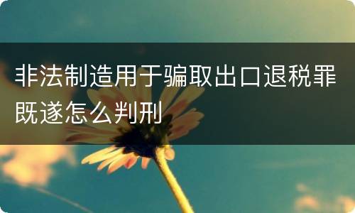 非法制造用于骗取出口退税罪既遂怎么判刑