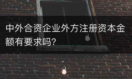 中外合资企业外方注册资本金额有要求吗？