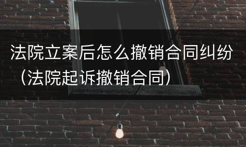 法院立案后怎么撤销合同纠纷（法院起诉撤销合同）