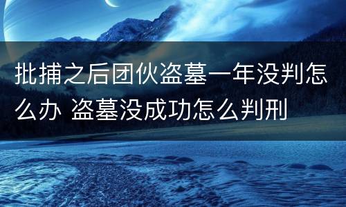 批捕之后团伙盗墓一年没判怎么办 盗墓没成功怎么判刑
