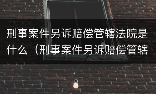刑事案件另诉赔偿管辖法院是什么（刑事案件另诉赔偿管辖法院是什么机关）