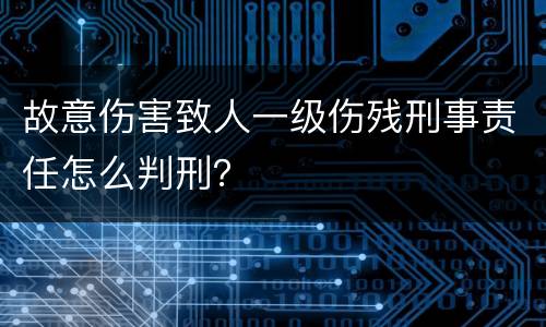 故意伤害致人一级伤残刑事责任怎么判刑？