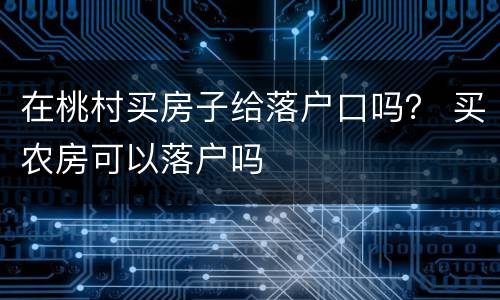 在桃村买房子给落户口吗？ 买农房可以落户吗