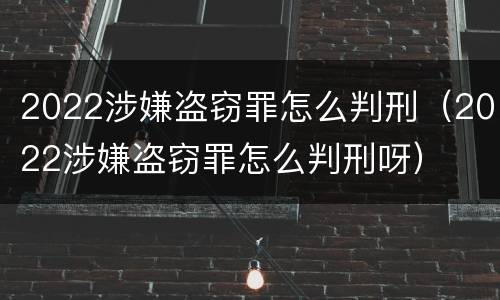 2022涉嫌盗窃罪怎么判刑（2022涉嫌盗窃罪怎么判刑呀）
