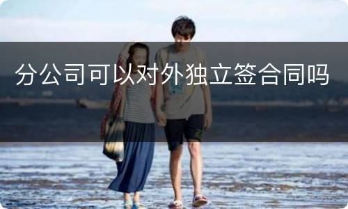 分公司可以对外独立签合同吗