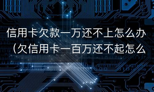 信用卡欠款一万还不上怎么办（欠信用卡一百万还不起怎么办）