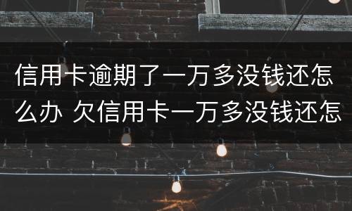 信用卡逾期了一万多没钱还怎么办 欠信用卡一万多没钱还怎么办