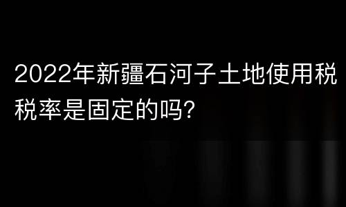 2022年新疆石河子土地使用税税率是固定的吗？