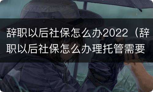 辞职以后社保怎么办2022（辞职以后社保怎么办理托管需要准备什么）