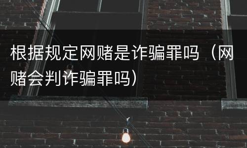 根据规定网赌是诈骗罪吗（网赌会判诈骗罪吗）