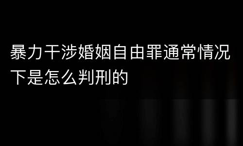 暴力干涉婚姻自由罪通常情况下是怎么判刑的