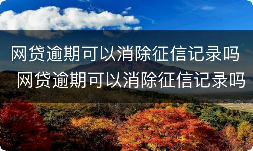 网贷逾期可以消除征信记录吗 网贷逾期可以消除征信记录吗贴吧
