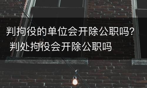 判拘役的单位会开除公职吗？ 判处拘役会开除公职吗