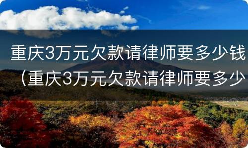 重庆3万元欠款请律师要多少钱（重庆3万元欠款请律师要多少钱费用）