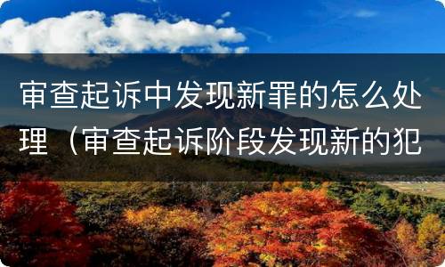 审查起诉中发现新罪的怎么处理（审查起诉阶段发现新的犯罪嫌疑人）