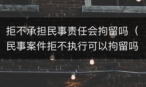 拒不承担民事责任会拘留吗（民事案件拒不执行可以拘留吗）