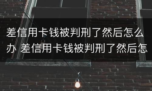 差信用卡钱被判刑了然后怎么办 差信用卡钱被判刑了然后怎么办