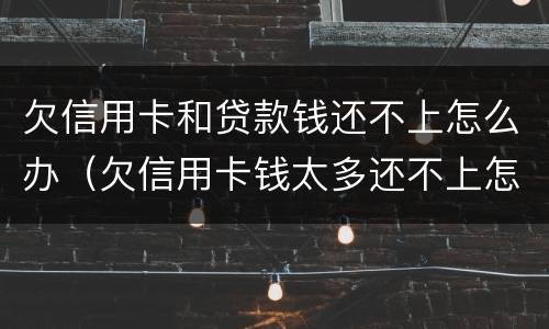 欠信用卡和贷款钱还不上怎么办（欠信用卡钱太多还不上怎么办）
