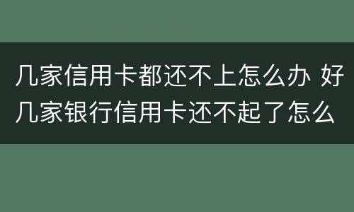几家信用卡都还不上怎么办 好几家银行信用卡还不起了怎么办