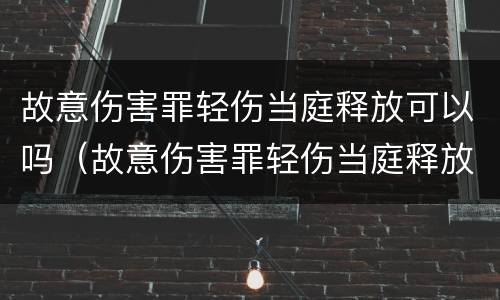 故意伤害罪轻伤当庭释放可以吗（故意伤害罪轻伤当庭释放可以吗怎么判）