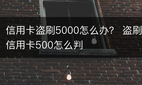 信用卡盗刷5000怎么办？ 盗刷信用卡500怎么判