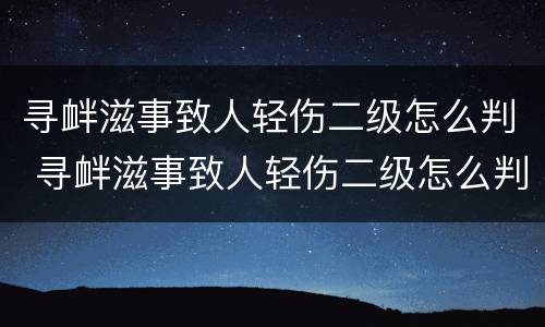 寻衅滋事致人轻伤二级怎么判 寻衅滋事致人轻伤二级怎么判的