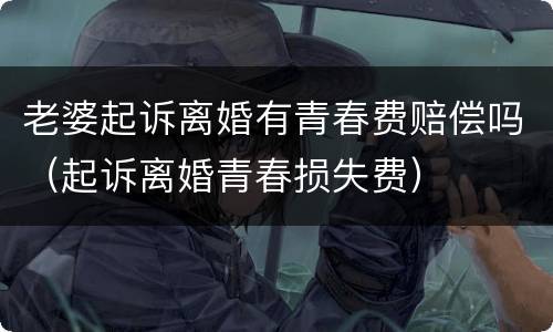 老婆起诉离婚有青春费赔偿吗（起诉离婚青春损失费）