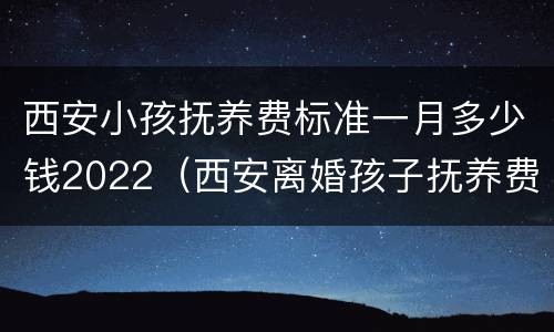 西安小孩抚养费标准一月多少钱2022（西安离婚孩子抚养费标准2017）