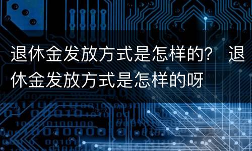 退休金发放方式是怎样的？ 退休金发放方式是怎样的呀