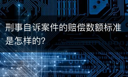 刑事自诉案件的赔偿数额标准是怎样的？