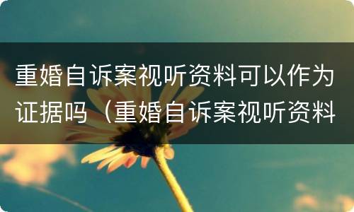 重婚自诉案视听资料可以作为证据吗（重婚自诉案视听资料可以作为证据吗）