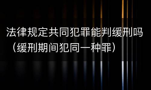 法律规定共同犯罪能判缓刑吗（缓刑期间犯同一种罪）