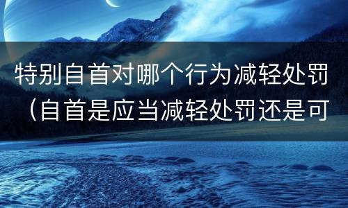 特别自首对哪个行为减轻处罚（自首是应当减轻处罚还是可以减轻）